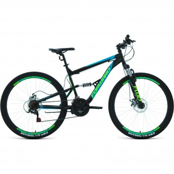 Велосипед FORWARD RAPTOR 27,5 2.0 D (2022) черный/бирюзовый с рамой 16"