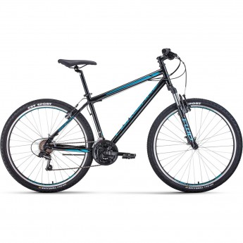 Велосипед FORWARD SPORTING 27,5 1.0 (2021) черный/бирюзовый с рамой 17"