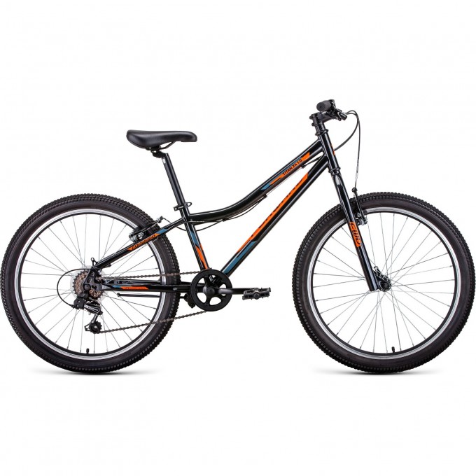 Велосипед FORWARD TITAN 24 1.0 (2022) черный/ярко-оранжевый, с рамой 12" RBK22FW24017 Велосипед FORWARD TITAN 24 1.0 (2022) черный/ярко-оранжевый, с рамой 12" RBK22FW24017